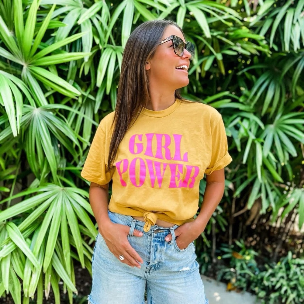 Mustard Yellow 'GIRL POWER' Graphic Tee